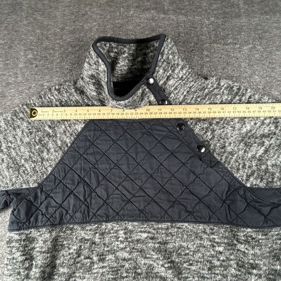 Abercrombie & Fitch Asymmetrical Snap Up Sweatshirt Women’s Sz L Quilted Fleece - Picture 6 of 8